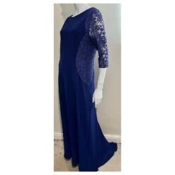 Vera Wang (ligne Principale) Robe De Soirée Bleu Azur Bleu Foncé -ModeChic Magasin 876434 2