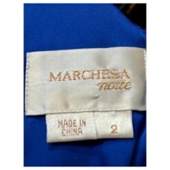 Superbe Robe Ascot Par Marchesa Notte Bleu -ModeChic Magasin 877828 3