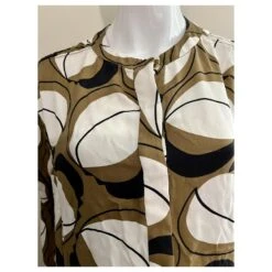 Diane Von Furstenberg Robe En Soie DvF Breanna à Imprimé Signature Kaki -ModeChic Magasin 878403 3