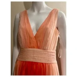 Halston Heritage Robe De Soirée Aux Couleurs Ombrées Du Coucher Du Soleil Corail Pêche -ModeChic Magasin 878404 4