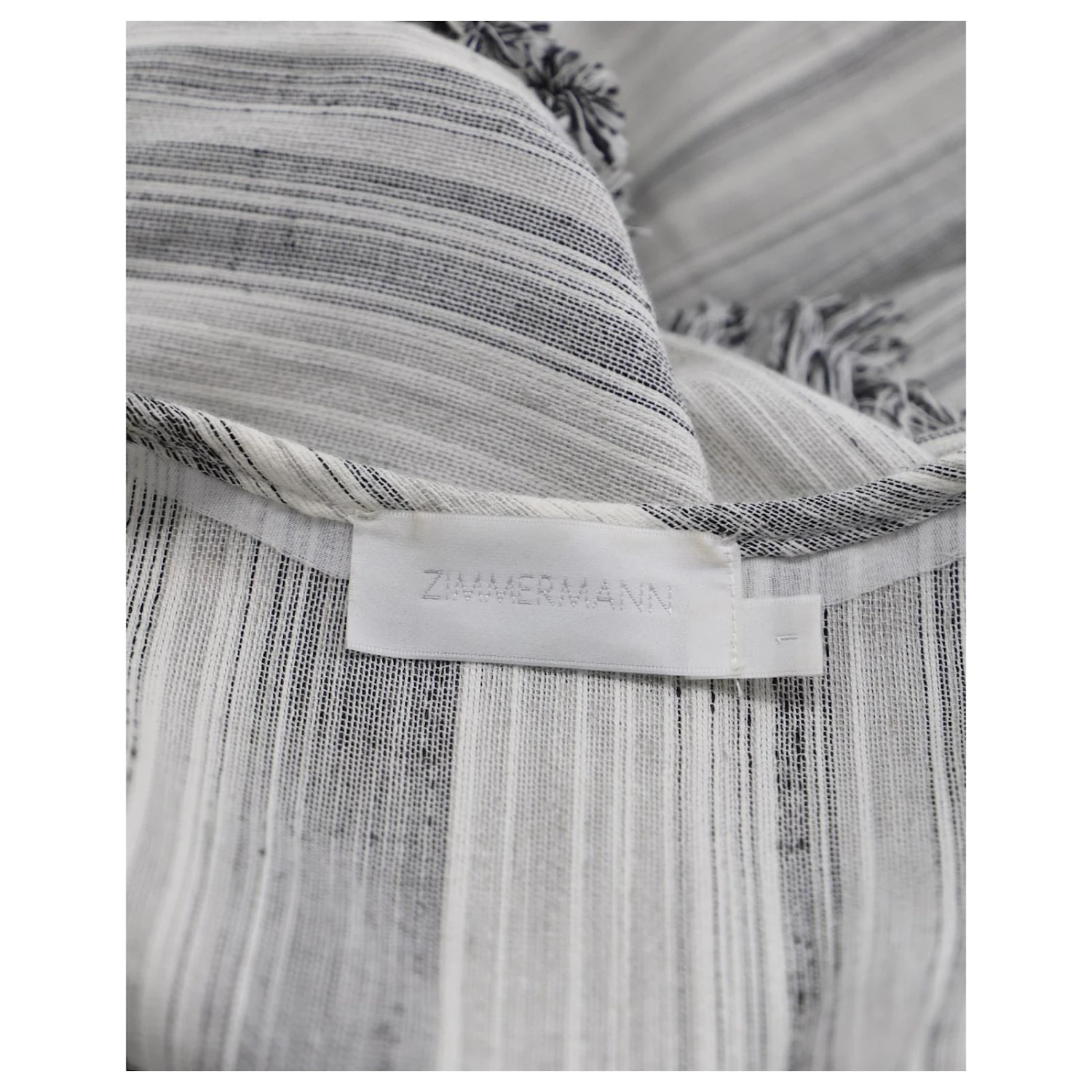 Zimmermann Zimmerman Robe Ceinturée à Franges En Lin Gris 5 Zimmermann Zimmerman Robe Ceinturée à Franges En Lin Gris – Image 5