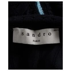 Robe Mi-longue Col Carré Sandro En Polyamide Bleu Marine -ModeChic Magasin 878973 4