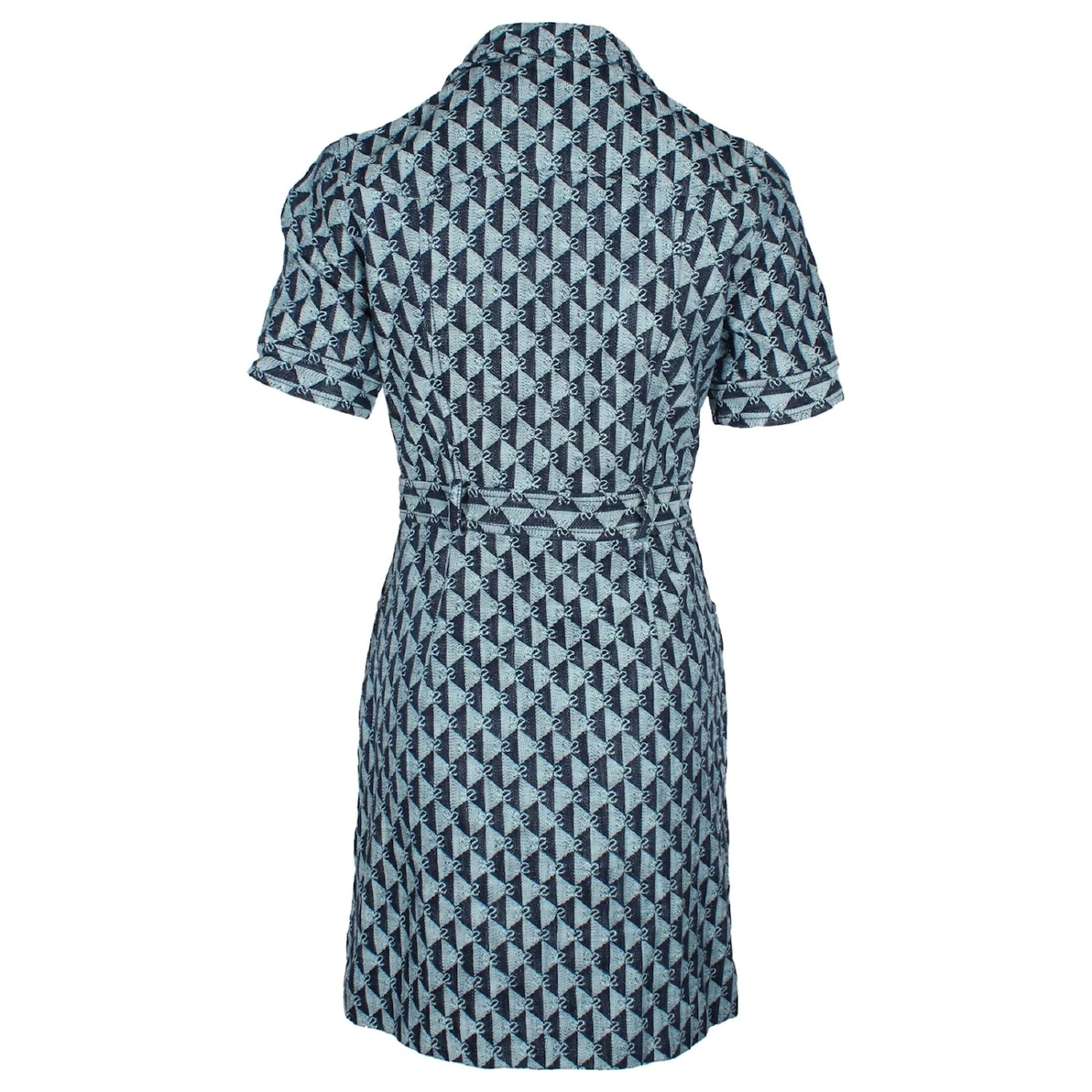 Robe Sandro Imprimé Monogramme En Coton Bleu 3 Robe Sandro Imprimé Monogramme En Coton Bleu – Image 3