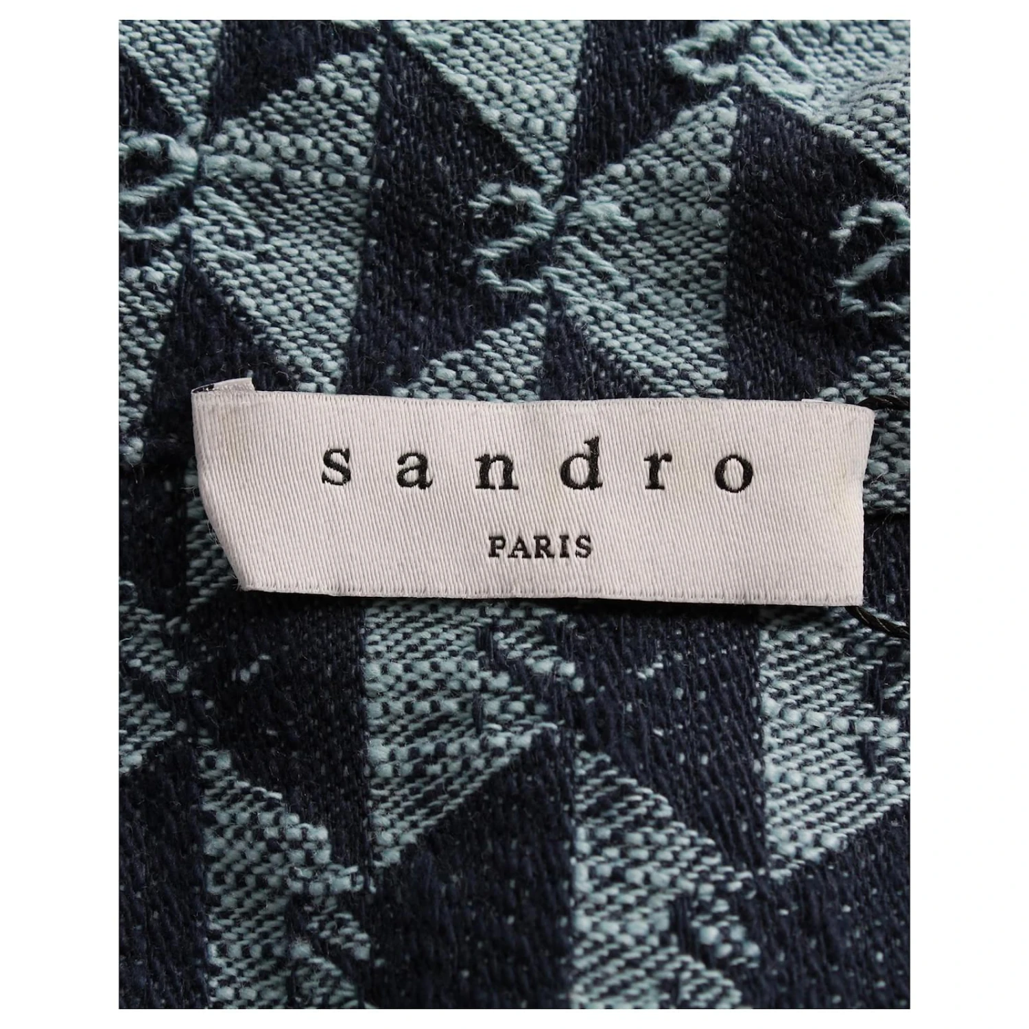 Robe Sandro Imprimé Monogramme En Coton Bleu 4 Robe Sandro Imprimé Monogramme En Coton Bleu – Image 4