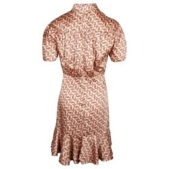 Sandro Paris Robe Ourlet Asymétrique Imprimée En Polyester Beige -ModeChic Magasin 879000 3