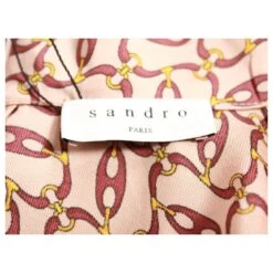 Sandro Paris Robe Ourlet Asymétrique Imprimée En Polyester Beige -ModeChic Magasin 879000 4