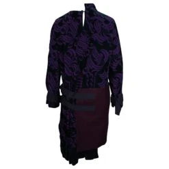 Sacai Robe Droite à Bretelles Et Manches Longues En Rayonne Imprimée Violette -ModeChic Magasin 879002 3