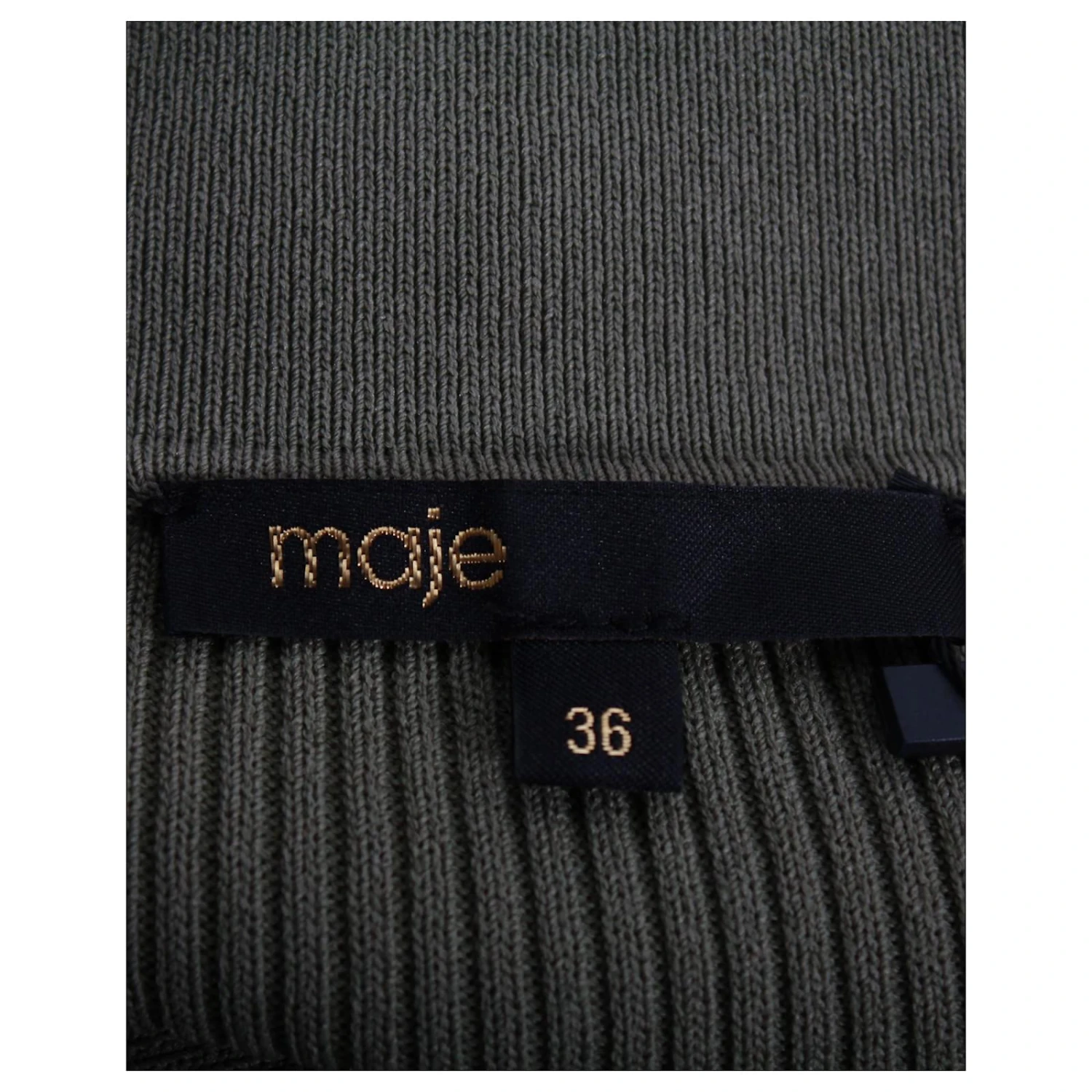 Robe Chemise En Maille Maje En Viscose Olive Vert Vert Olive 4 Robe Chemise En Maille Maje En Viscose Olive Vert Vert Olive – Image 4