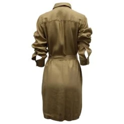 Autre Marque Lauren Ralph Lauren - Robe Chemise Ceinturée En Lin Beige -ModeChic Magasin 879034 4
