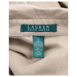 Autre Marque Lauren Ralph Lauren - Robe Chemise Ceinturée En Lin Beige -ModeChic Magasin 879034 7