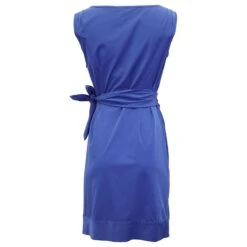 Diane Von Furstenberg Mini-robe Sans Manches à Nouer Sur Le Côté En Polyamide Bleu -ModeChic Magasin 879062 3
