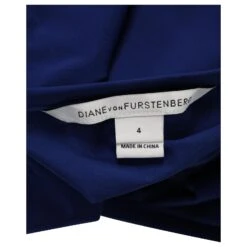 Diane Von Furstenberg Mini-robe Sans Manches à Nouer Sur Le Côté En Polyamide Bleu -ModeChic Magasin 879062 4