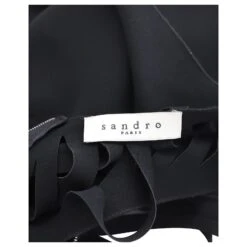 Sandro Paris Mini Robe Découpée Au Dos En Polyester Noir -ModeChic Magasin 879090 4
