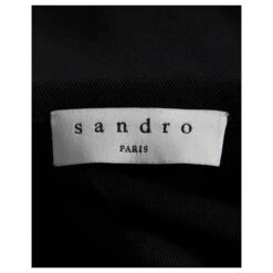 Sandro ROBE COURTE Twill Plissé En Polyester Noir -ModeChic Magasin 879100 4