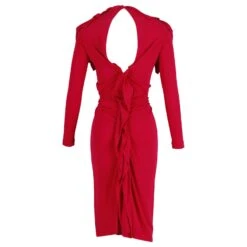Roland Mouret Robe Col V Profond En Viscose Rouge 5 Roland Mouret Robe Col V Profond En Viscose Rouge -ModeChic Magasin 879114 3