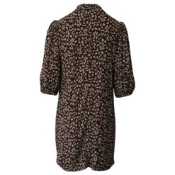 Ganni Mini Robe Chemise à Imprimé Feuillage En Viscose Imprimée Marron -ModeChic Magasin 879151 3