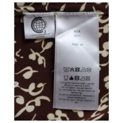 Ganni Mini Robe Chemise à Imprimé Feuillage En Viscose Imprimée Marron -ModeChic Magasin 879151 7