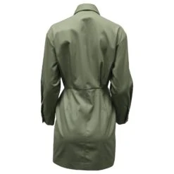 Sandro Paris Mini Robe Chemise Liana Safari En Twill De Coton Vert -ModeChic Magasin 879204 3