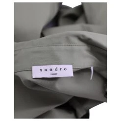 Sandro Paris Mini Robe Chemise Liana Safari En Twill De Coton Vert -ModeChic Magasin 879204 4