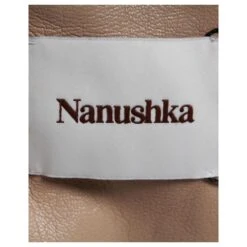 Nanushka Jayce Robe Mi-longue Froncée En Faux Cuir Marron Clair -ModeChic Magasin 879208 4