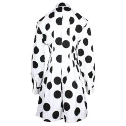 Carolina Herrera Robe Chemise Oversize à Pois En Coton Blanc Et Noir -ModeChic Magasin 880191 3