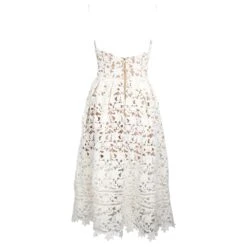 Self Portrait Self-Portrait Azaelea Robe Midi En Coton Blanc -ModeChic Magasin 880193 3