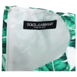 Dolce & Gabbana Mini Robe Trapèze à Imprimé Feuille De Bananier En Coton Vert -ModeChic Magasin 882410 5