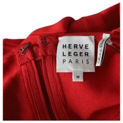 Robe De Cocktail Herve Leger Icon En Rayonne Rouge -ModeChic Magasin 882495 4