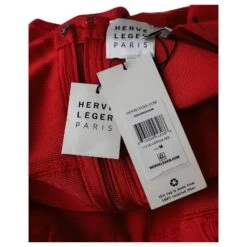 Robe De Cocktail Herve Leger Icon En Rayonne Rouge -ModeChic Magasin 882495 5