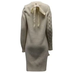Maison Martin Margiela MM6 Robe Pull Maison Margiela En Laine Ivoire Blanc Écru -ModeChic Magasin 882509 3
