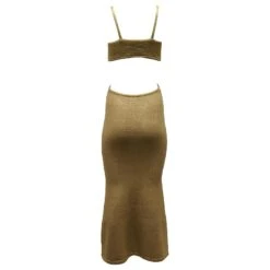 Cult Gaia Serita Maxi Robe En Tricot à Découpes En Coton Doré -ModeChic Magasin 882512 3