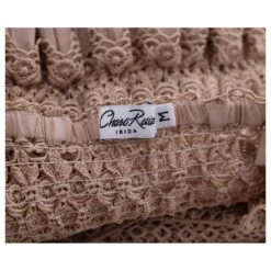 Autre Marque Charo Ruiz Cindy Robe Longue à Empiècements En Dentelle Crochetée En Coton Beige -ModeChic Magasin 882522 4