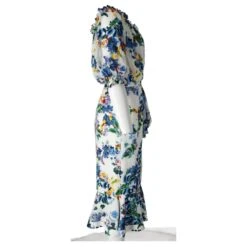 Autre Marque Saloni Olivia Robe Mi-longue En Soie à Imprimé Floral -ModeChic Magasin 883131 5