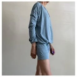 Autre Marque Robe Tunique Ou Mini Robe Coton Bleu Chiné Bleu Clair -ModeChic Magasin 90906 9