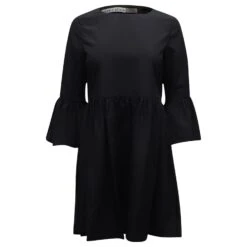 Alice + Olivia Alice & Olivia Augusta Robe Courte à Manches Volantées En Polyester Noir