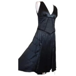 AMANDA WAKELEY ROBE DRESS CREATRICE CORSETEE SOIE T UK 12 OU T 38/40 Noir
