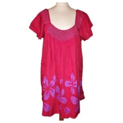 ANTIK BATIK ROBE TUNIQUE DRESS PAPILLON T UK 24 OU 46/48/50/52 Rouge