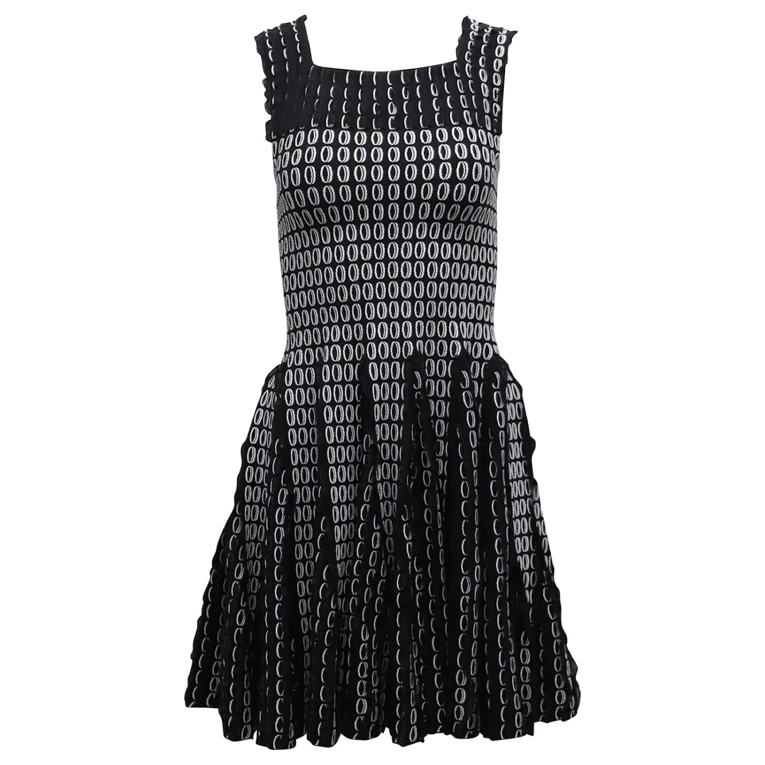 Alaïa Alaia Mini Robe évasée Sans Manches En Polyester Viscose Noir 1 Alaïa Alaia Mini Robe évasée Sans Manches En Polyester Viscose Noir