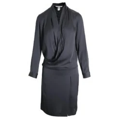 Diane Von Furstenberg Mini Robe Style Portefeuille En Soie Noire