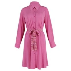 Diane Von Furstenberg Robe Chemise Ceinture Imprimée En Soie Rose