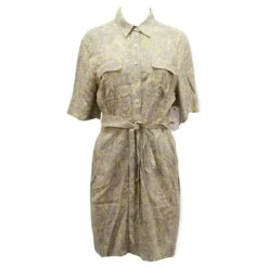 Equipment Axelle Robe En Crêpe Imprimée à Ceinture En Viscose Multicolore Gris