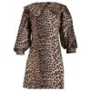 Ganni Mini-robe à Imprimé Léopard En Coton à Imprimé Animal