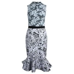 Mary Katrantzou Robe Mi-longue Fleurie En Polyester Bleu Clair