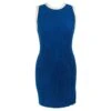 Mini Robe Chanel En Stretch Bleu électrique Avec Bordure Blanche
