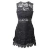 Self Portrait Mini Robe Sans Manches évasée Self-Portrait En Dentelle De Polyester Noire