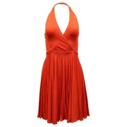 Ralph Lauren Collection Robe Dos Nu En Viscose Orange