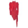 Robe Alexandre Vauthier En Soie Rouge à Pois