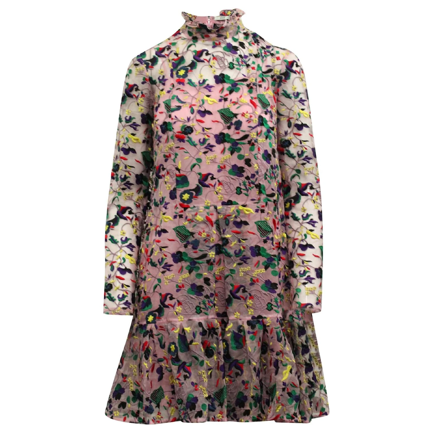 Robe Brodée Erdem Cosima En Soie Rose 1 Robe Brodée Erdem Cosima En Soie Rose