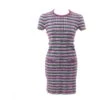 Robe Chanel En Maille Rayée Rose & Verte Multicolore
