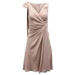 Robe De Cocktail Froncée Valentino En Soie Rose Pastel